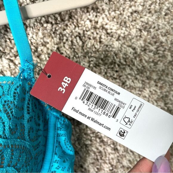 Adore Me Bra Women’s 34B Dakota Contour Scuba Light Blue Lace Push Up NWT - Picture 3 of 6
